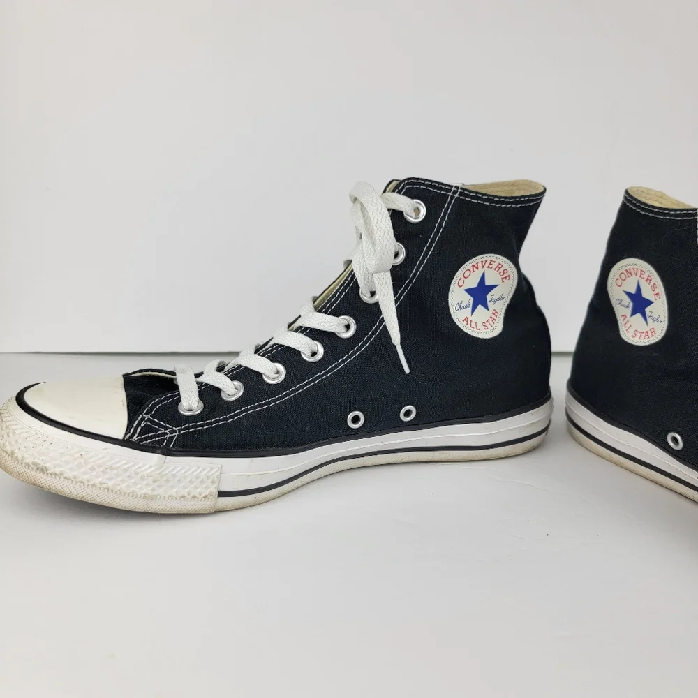Converse All Star Chuck Taylor Black White High Top Sneakers Shoes Mens Womens - Picture 6 of 12